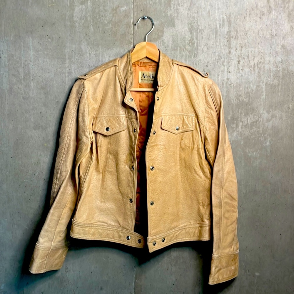 Vintage leather moto jacket